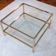 Italian 1970'S coffee table in brass and glass with 2 trays