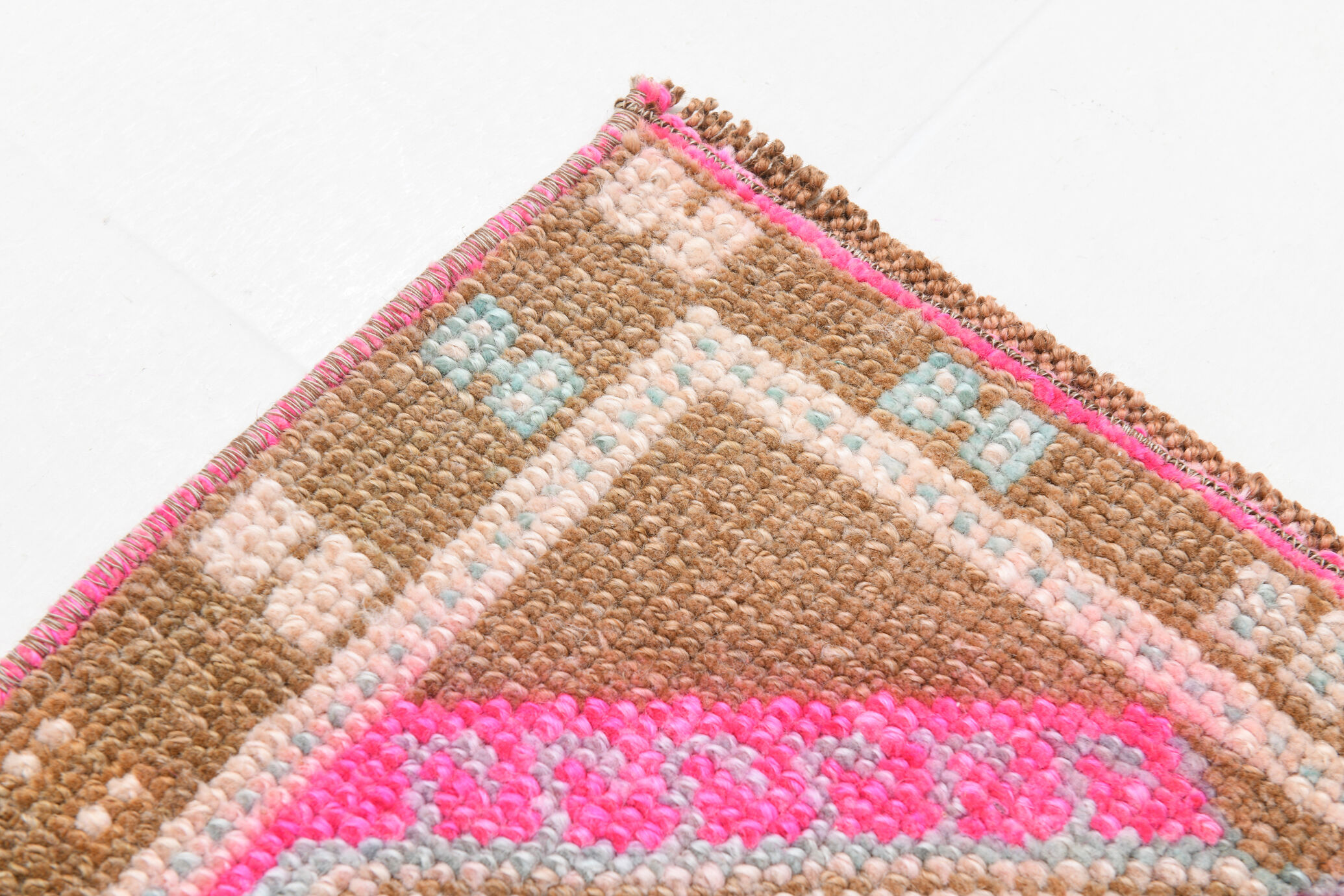 Handmade Wool İn Vintage Door Mat Rug