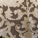 Sheet with embroidered decoration and openwork with cornucopia late nineteenth