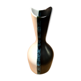 Vase luc Vallauris in white and black ceramic