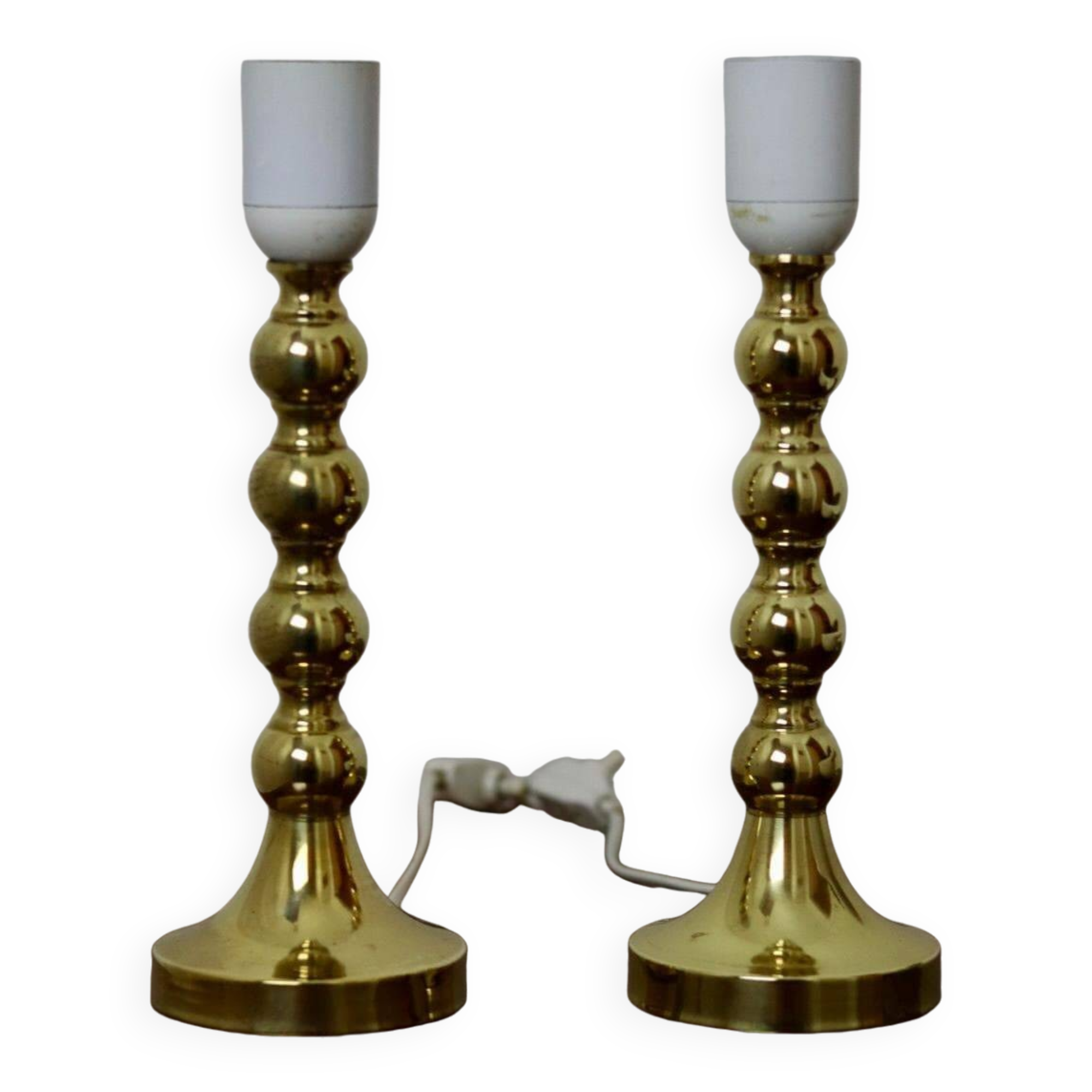 Paire de lampes suédoises en laiton du milieu du siècle