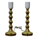 Paire de lampes suédoises en laiton du milieu du siècle