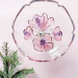 Crystal cut inlaid flower pattern