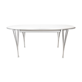 Super Ellipse dining table with white laminate by Piet Hein and Arne Jacobsen