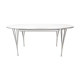 Table à manger super ellipse avec stratifié blanc par Piet Hein et Arne Jacobsen