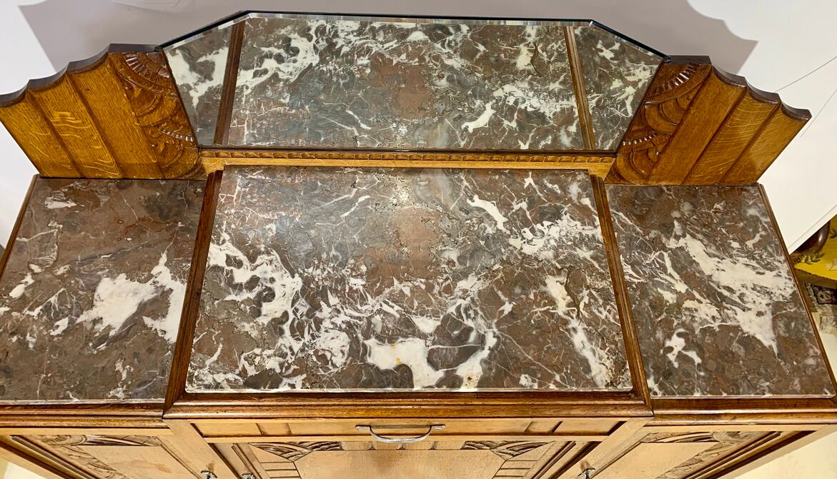 Buffet art deco en chêne massif