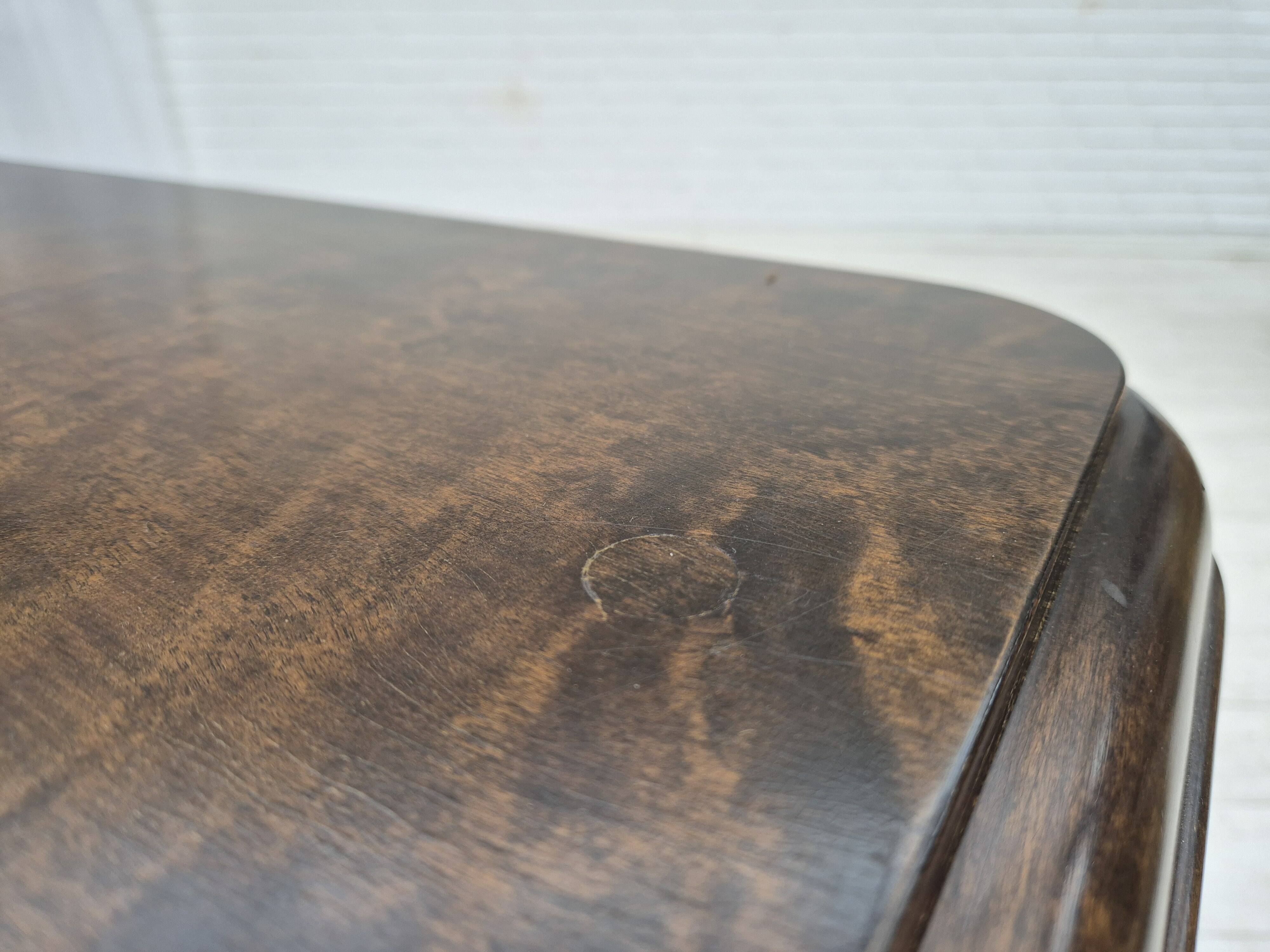 1950s, Danish artdeco coffee table with shelf, ash wood.