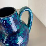 Pottery fat lava multi-color floor vase made by Scheurich, 1970s