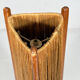 Mid-century floor lamp, sisal/teak wood, Temde, Switzerland, 1960s.