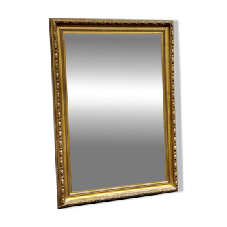 Large bevelled mirror, wood and gilded stucco, Louis XVI style - 140 x 100 cm