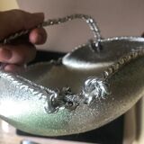 Corbeille en métal argenté