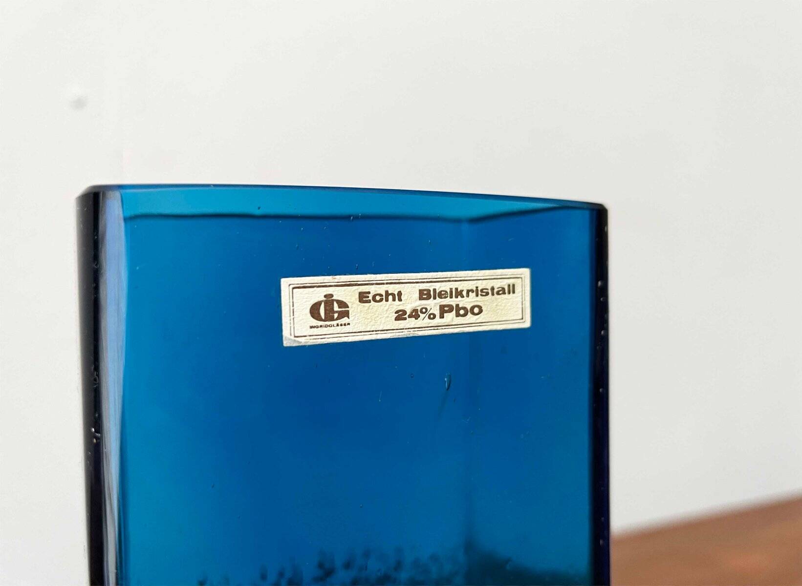 Mid-Century German Glass Block Vase by Ingrid Glas, Germany, 1960s