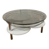 Table basse années 70 plateaux pivotants