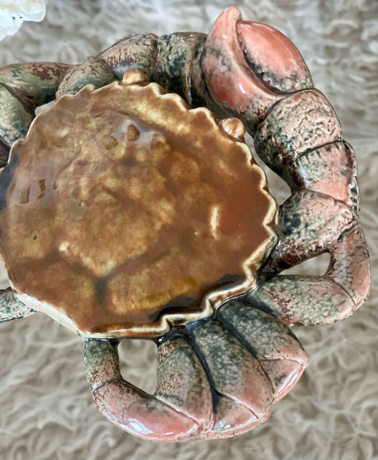 Glazed ceramic crab