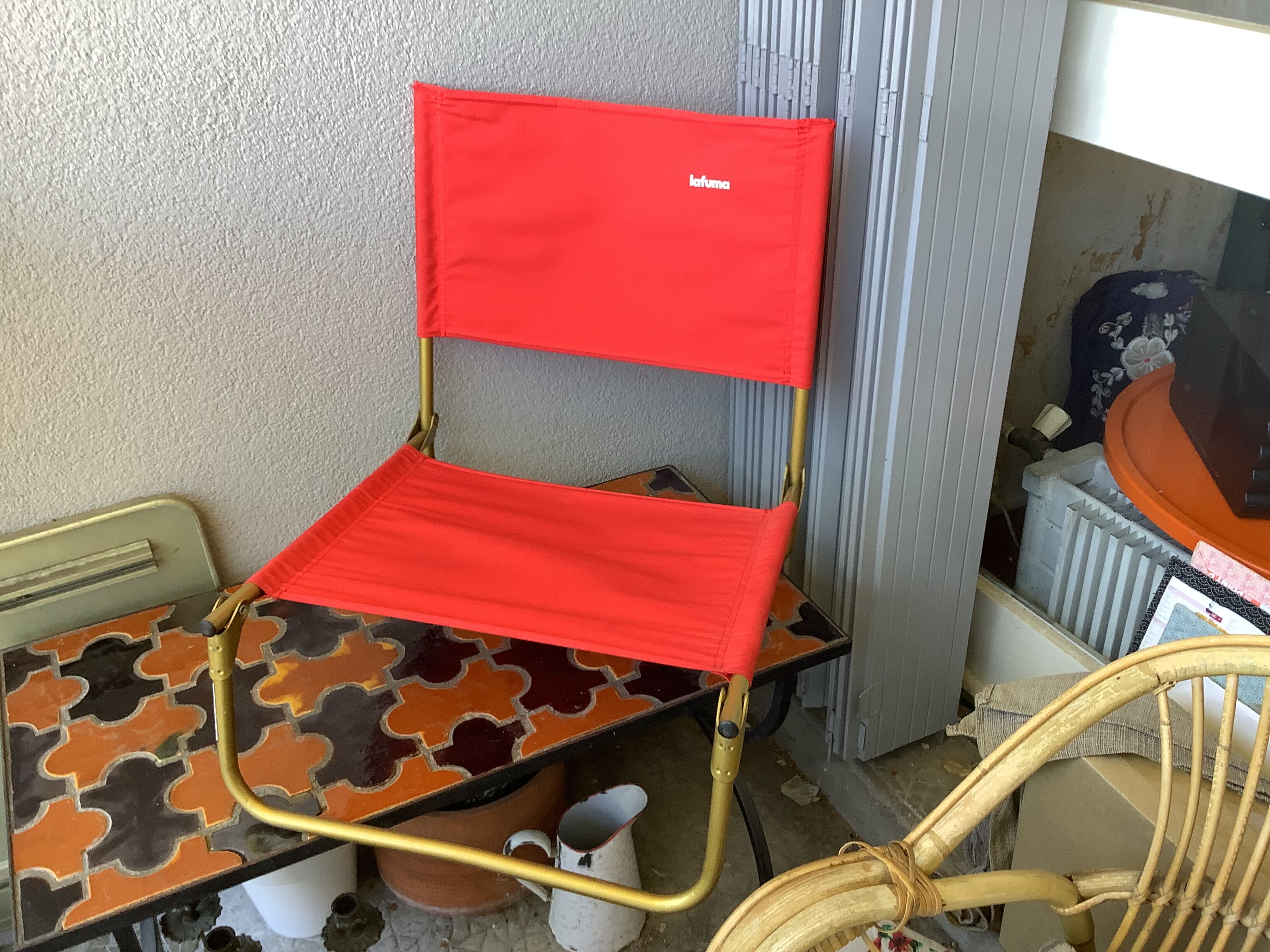 Vintage low folding Lafuma chair