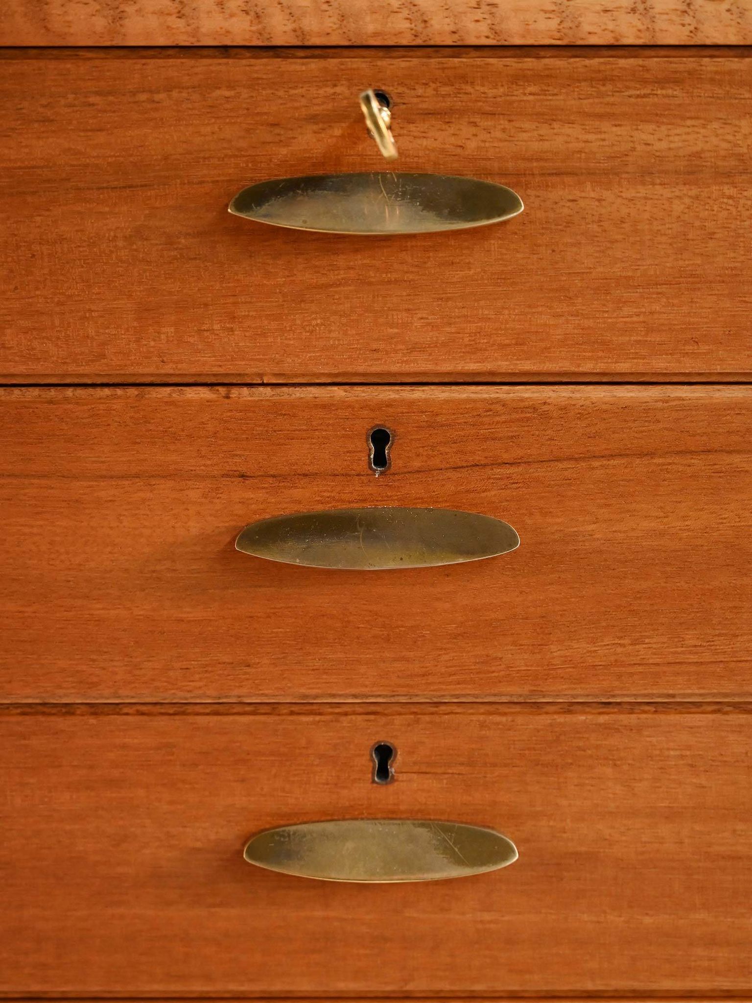 1950s Danish teak and brass cabinet