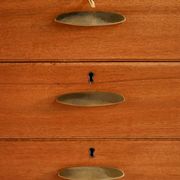 1950s Danish teak and brass cabinet