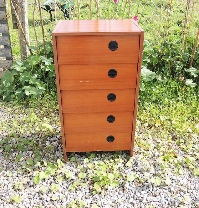Old Shoe Cabinet with 5 Wooden Lockers