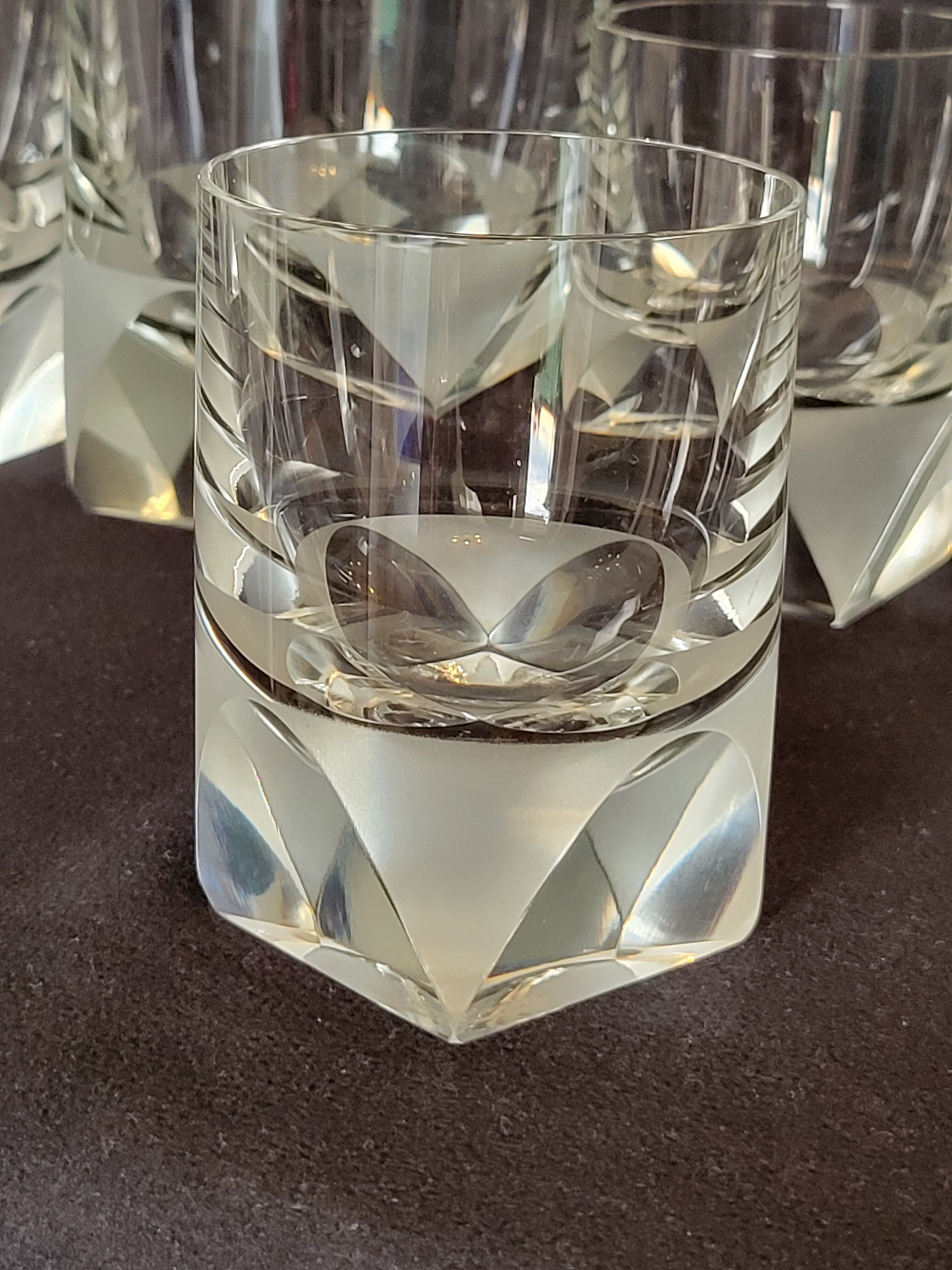 4 Rosenthal crystal whisky glasses + ice bucket + 2 shot glasses