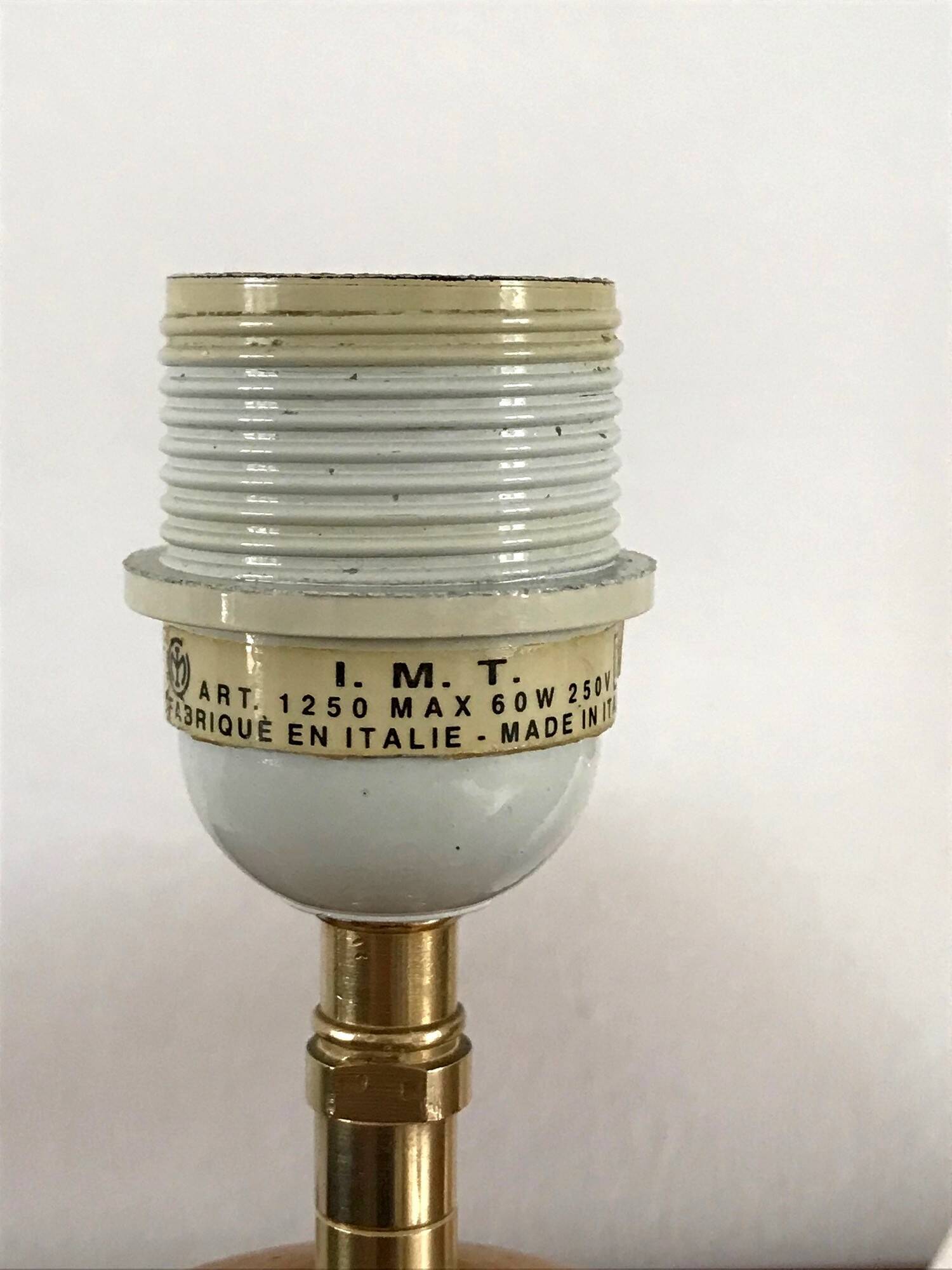 Solid elm lamp Italy 70s vintage