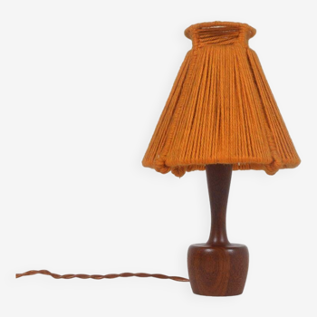 Lampe de table danoise avec socle en teck, années 1950