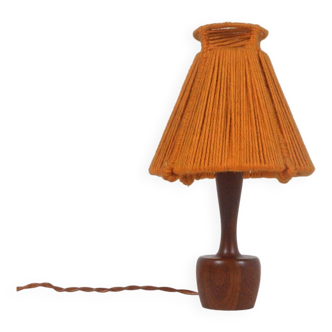 Lampe de table danoise avec socle en teck, années 1950