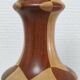Lampe en bois tourné et incrustation de bois vintage
