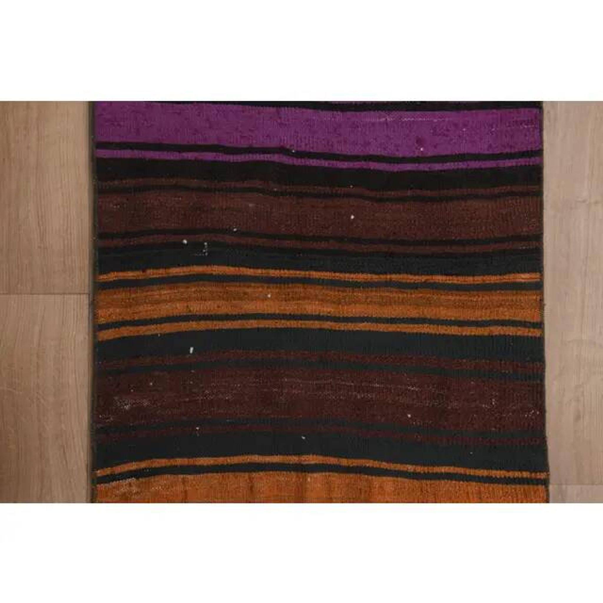 1970s Vintage Turkish Handmade Wool & Cotton Orange Runner Rug 70x311