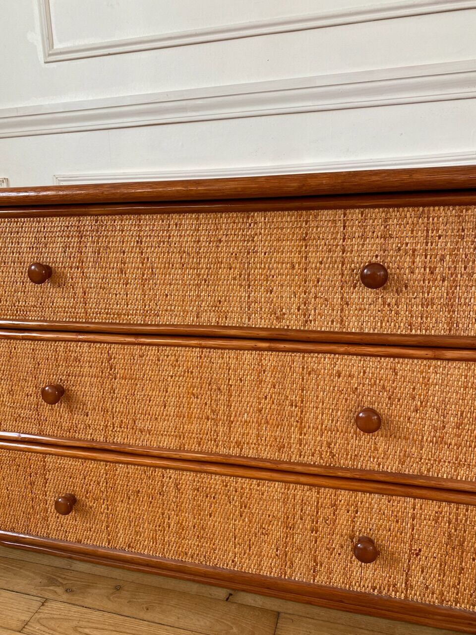 Rattan chest of drawers