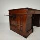 Antique oak writing desk by Stolzenberg – tambour roll top desk – c1880
