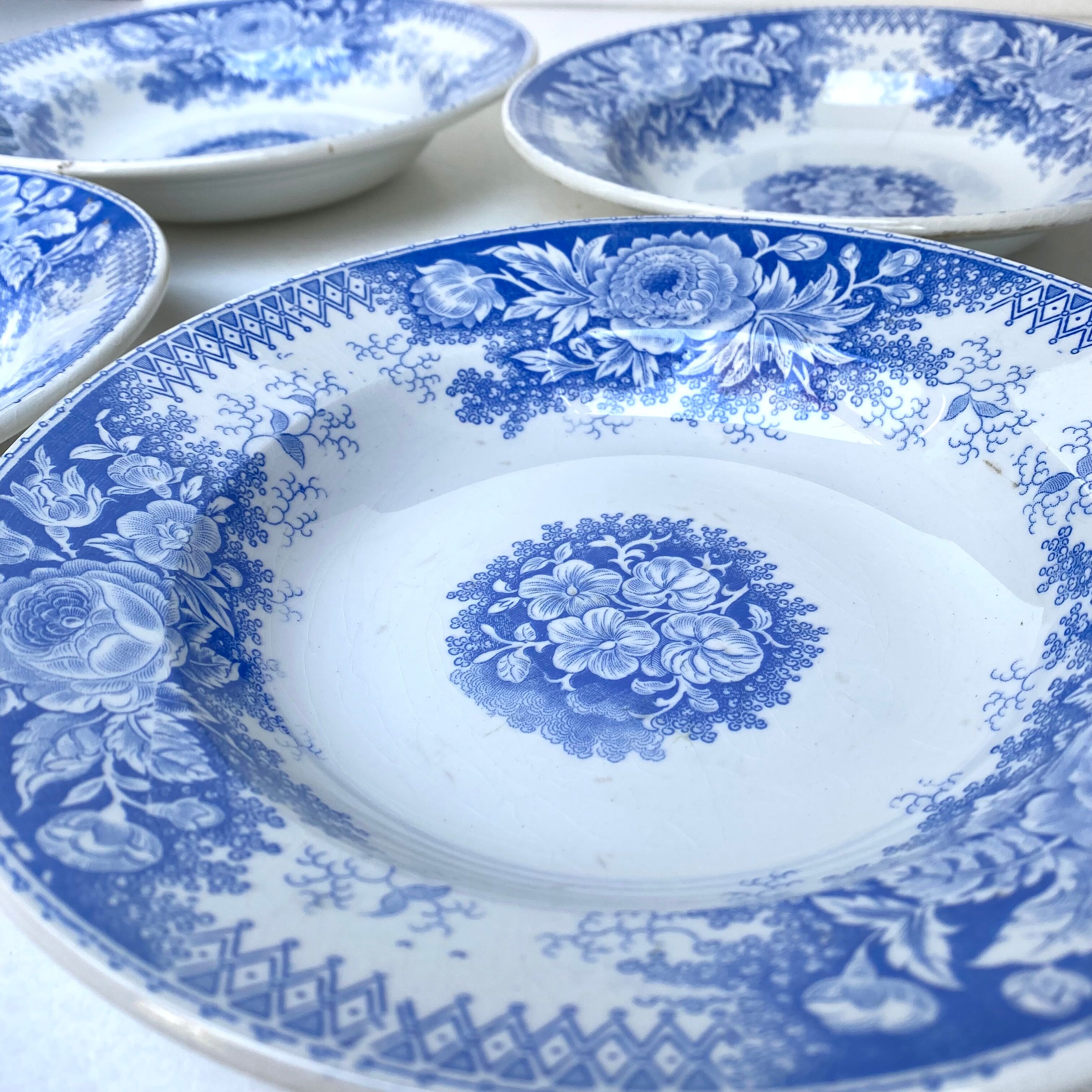 Set of 4 Sarreguemines Jardinière deep plates