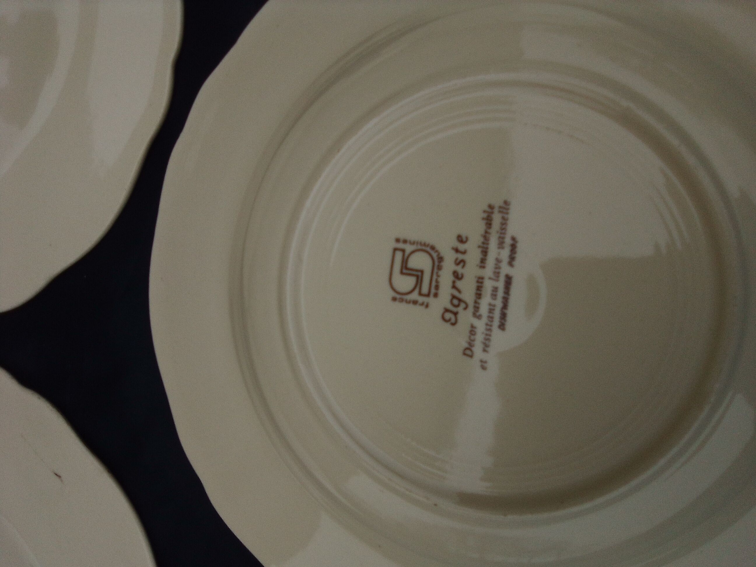 5 hollow plates in Sarreguemines earthenware model Agreste diam 22.5 cm