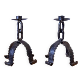 Brutalist candlesticks 1970