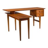 Bureau en teck en L de style mid-century moderne, années 1970