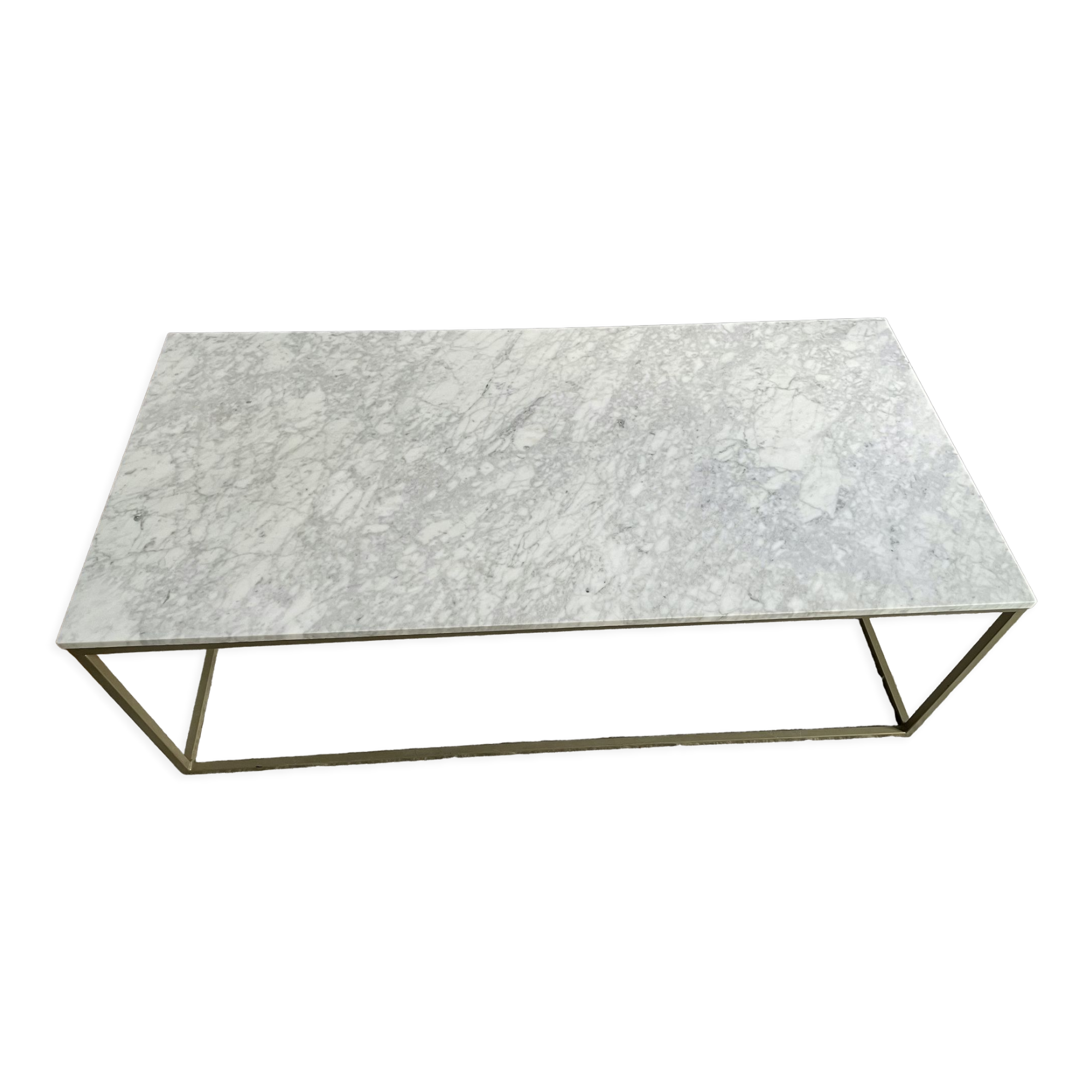 Rectangular coffee table in white marble
