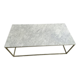 Rectangular coffee table in white marble