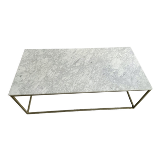 Rectangular coffee table in white marble