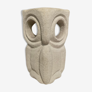 Limestone Owl Lamp, Albert Tormos, France, 1970s