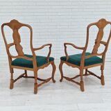 1960s, Danish design, pair of armchairs, oak wood, original very good condition