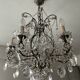 Antique cage chandelier with rock crystal pendants