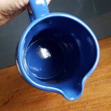 Blue ceramic pitcher