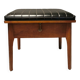 Meuble de rangement/tabouret de fabrication danoise en bois de teck et skaï noir (simili cuir) estimé années 1960-1970