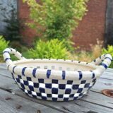 Ceramic basket fruit bowl