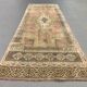 Turkish rug 266x91 cm wool vintage shabby chic runner green, beige