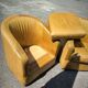 Paire de Fauteuils cuir vers 1980