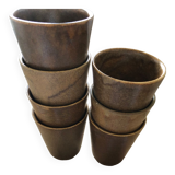 7 stoneware mugs