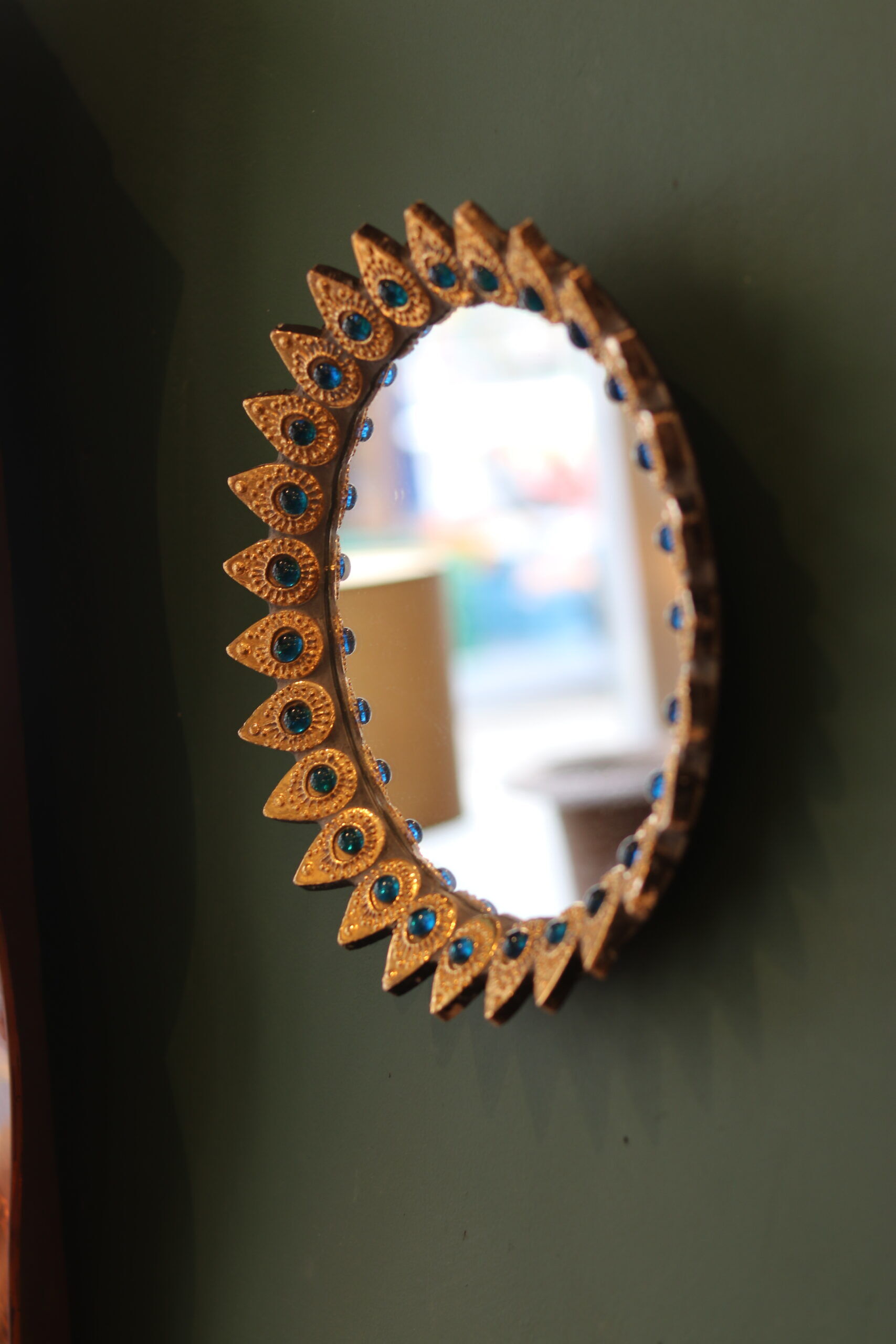 Decorative mirror by Marcel Vangeerbergen (1933-2007), Belgian ceramist.