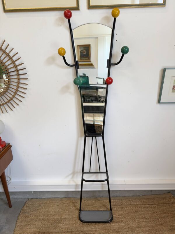 Porte-manteau Roger Féraud avec miroir – années 50/60