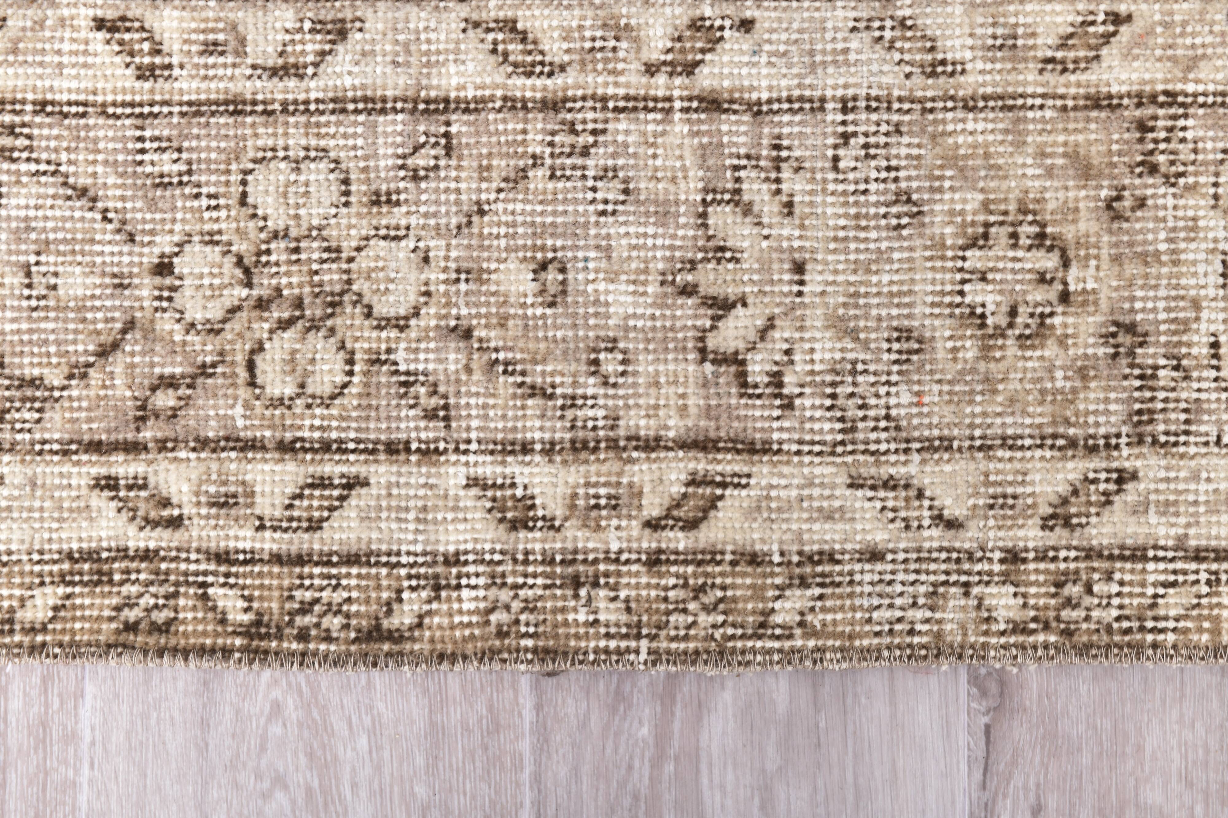 7x10 Beige & Brown Floral Vintage Rug 210x308Cm SK 240522