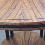 Art deco tea table Maurice Dufrène oval zebrano